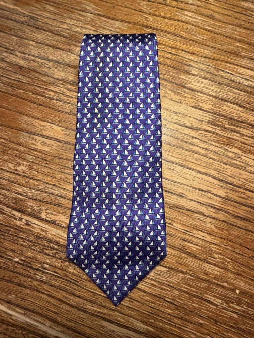 Thomas Pink Purple White Triangle Geometric Silk Tie
